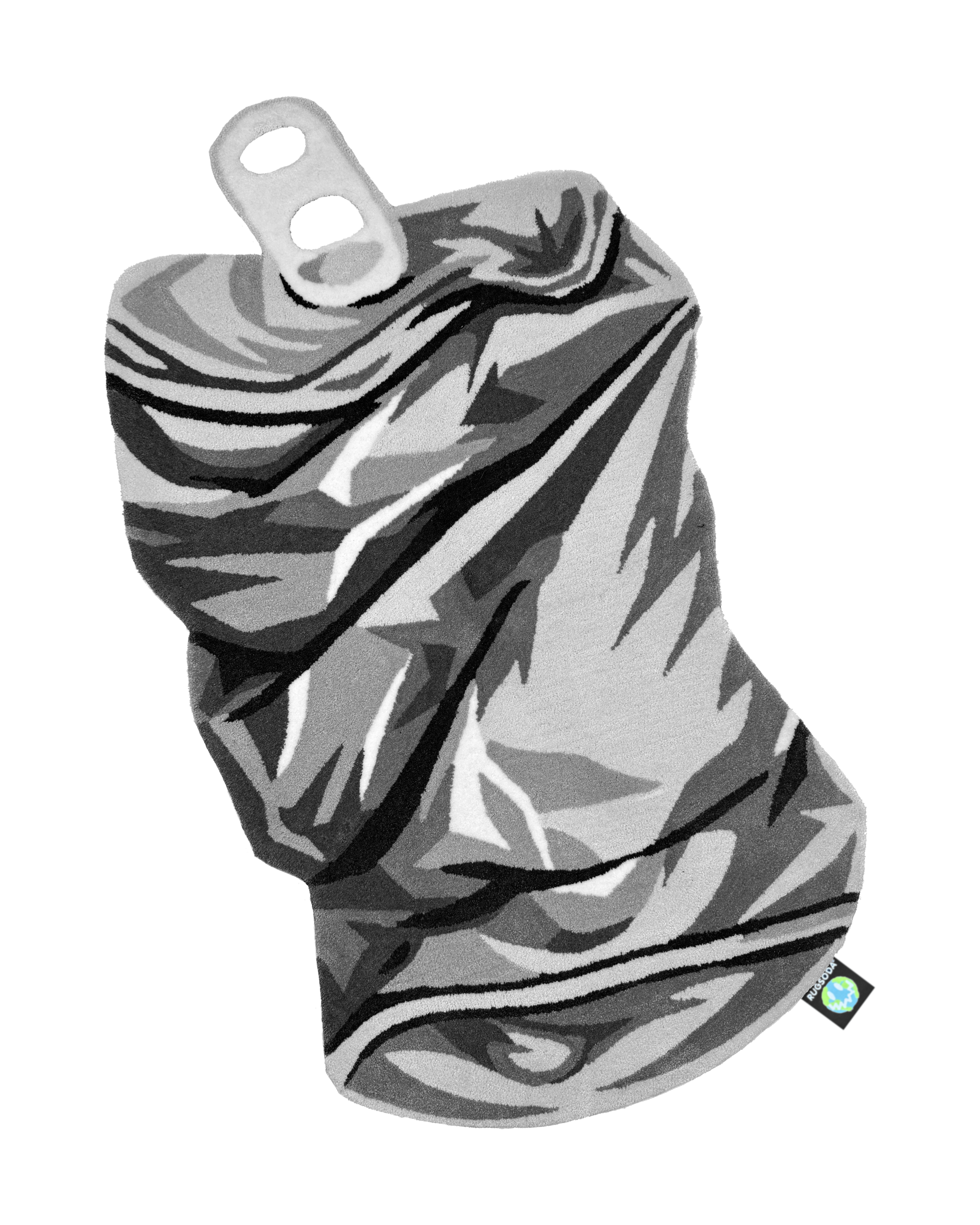 CRUSHED CAN RUG (SILVER)